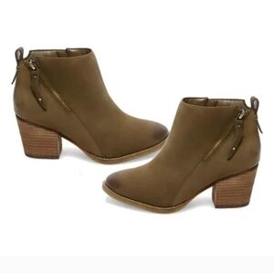 Aqua College Khaki Green Waterproof Heeled Ankle Booties